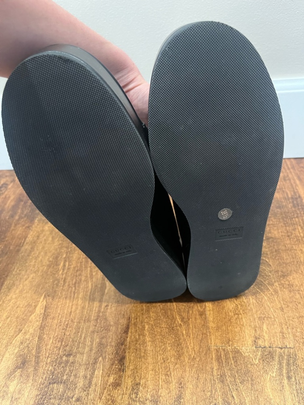 NEW Gucci Horsebit Leather Wedge Loafers in Black, Size 38.5 - Picture 6 of 6